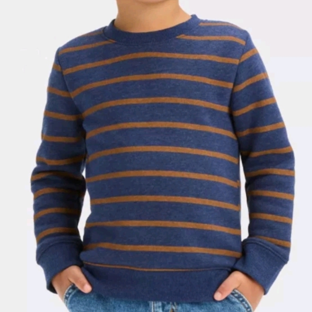 Cat & Jack Toddler Boys' Fleece Crewneck Sweatshirt Striped  NWT!